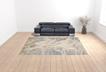 4' X 6' Ivory Silver And Gold Abstract Area Rug
