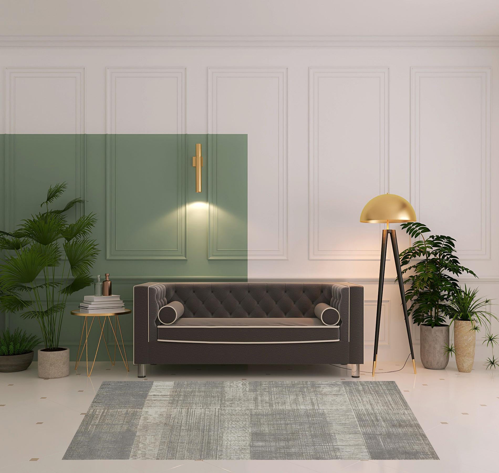 4' X 6' Gray And Ivory Abstract Area Rug