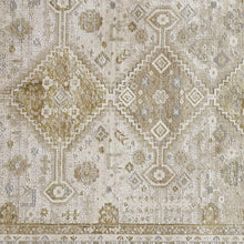 Gold And Ivory Floral Area Rug - 4' x 6'