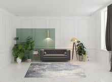 4' X 6' Gray Blue And Ivory Abstract Area Rug