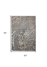 4' X 6' Blue Silver And Gray Geometric Area Rug