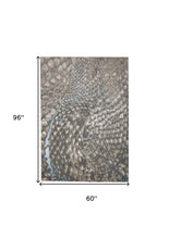 4' X 6' Blue Silver And Gray Geometric Area Rug