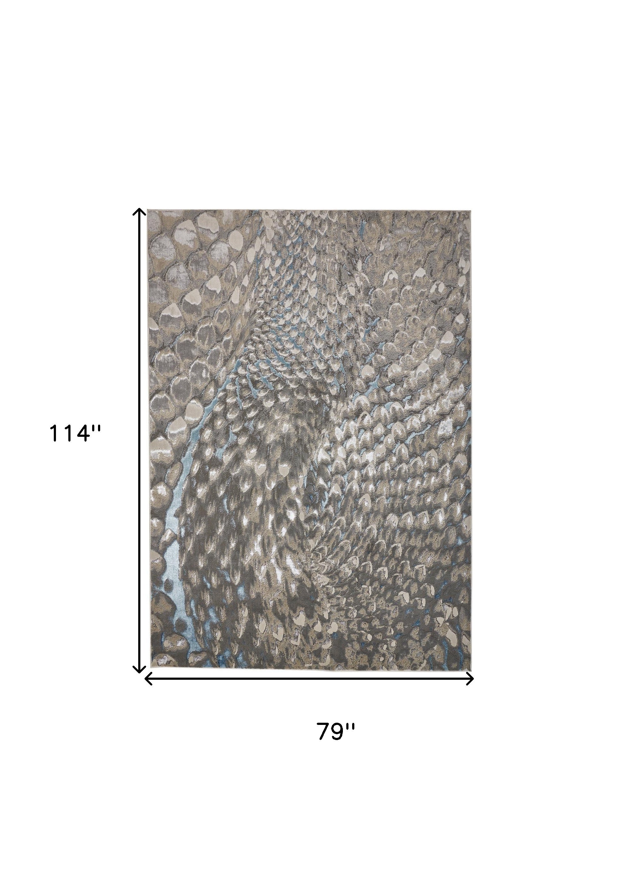 4' X 6' Blue Silver And Gray Geometric Area Rug