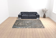 4' X 6' Blue Silver And Gray Geometric Area Rug