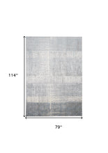 4' X 6' White Gray And Blue Abstract Area Rug