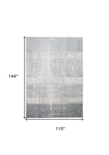 4' X 6' White Gray And Blue Abstract Area Rug
