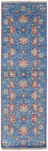 4' X 6' Blue And Red Wool Floral Hand Knotted Stain Resistant Area Rug
