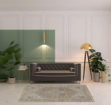 4' X 6' Brown Ivory And Tan Floral Power Loom Distressed Area Rug