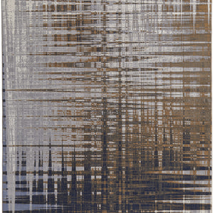 4' X 6' Blue Orange And Gray Abstract Power Loom Area Rug