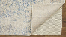 4' X 6' Blue And Ivory Abstract Power Loom Distressed Area Rug