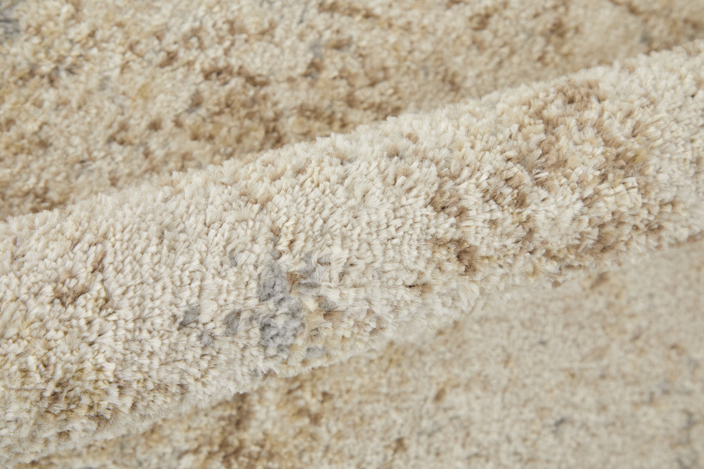 4' X 6' Blue And Ivory Abstract Power Loom Distressed Area Rug