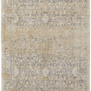 4' X 6' Gray And Ivory Abstract Power Loom Distressed Area Rug