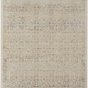 4' X 6' Ivory Tan And Gray Abstract Power Loom Distressed Area Rug