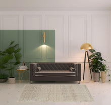 4' X 6' Ivory Tan And Gray Abstract Power Loom Distressed Area Rug