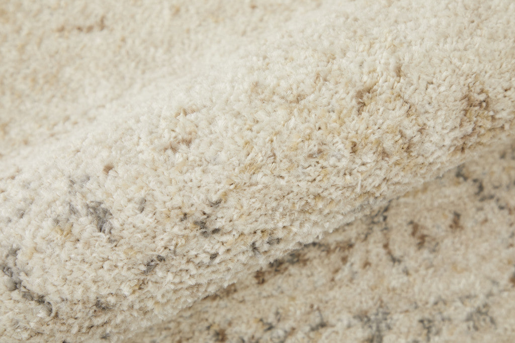 4' X 6' Ivory Tan And Gray Abstract Power Loom Distressed Area Rug