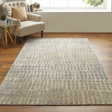 5' X 8' Blue And Ivory Geometric Power Loom Distressed Area Rug