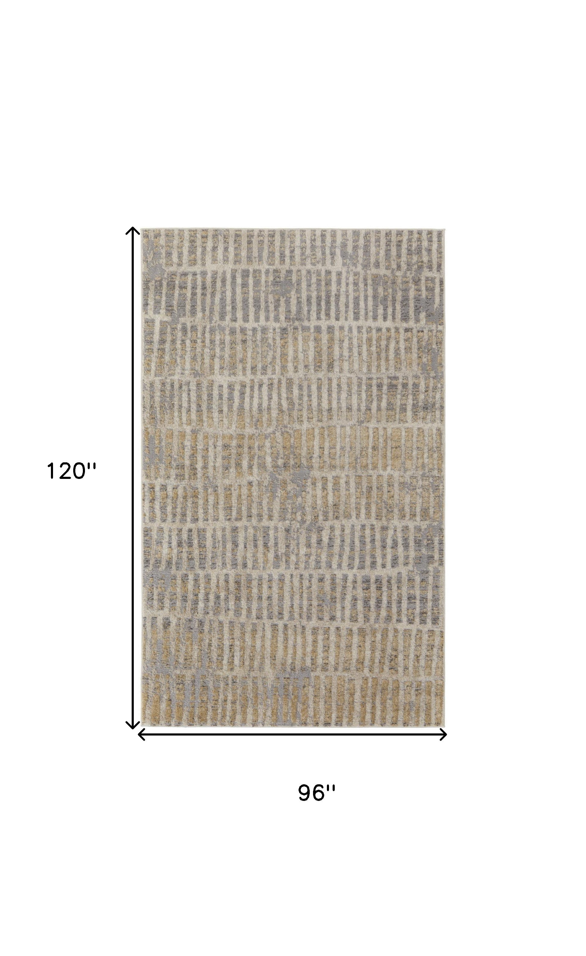 5' X 8' Blue And Ivory Geometric Power Loom Distressed Area Rug