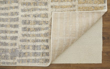 5' X 8' Blue And Ivory Geometric Power Loom Distressed Area Rug