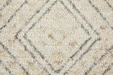 4' X 6' Ivory Blue And Gray Geometric Power Loom Distressed Area Rug