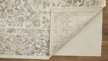 4' X 6' Blue And Ivory Floral Power Loom Distressed Area Rug