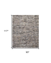 5' X 8' Gray Blue And Silver Wool Abstract Hand Knotted Area Rug