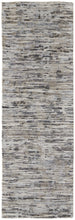5' X 8' Gray Blue And Silver Wool Abstract Hand Knotted Area Rug