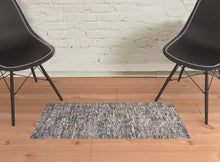 5' X 8' Gray Blue And Silver Wool Abstract Hand Knotted Area Rug