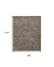 5' X 8' Brown And Gray Wool Abstract Hand Knotted Area Rug