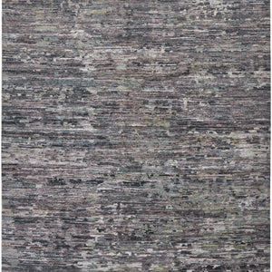 4' X 6' Blue And Gray Wool Abstract Hand Knotted Area Rug