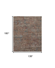 4' X 6' Red And Blue Wool Abstract Hand Knotted Area Rug