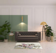 4' X 6' Purple Pink And Green Wool Floral Tufted Handmade Area Rug