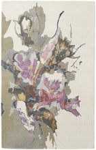 4' X 6' Purple Pink And Green Wool Floral Tufted Handmade Area Rug