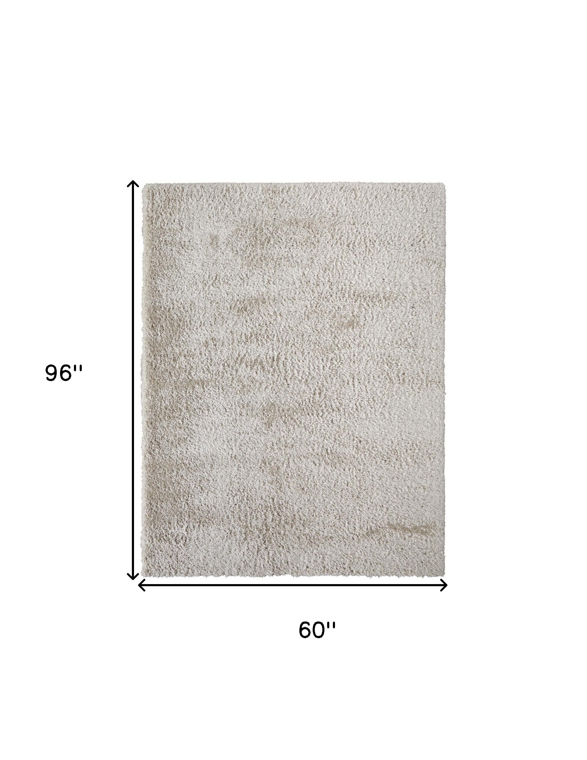 Ivory Shag Power Loom Stain Resistant Area Rug - 4' x 6'