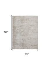 Ivory Shag Power Loom Stain Resistant Area Rug - 4' x 6'