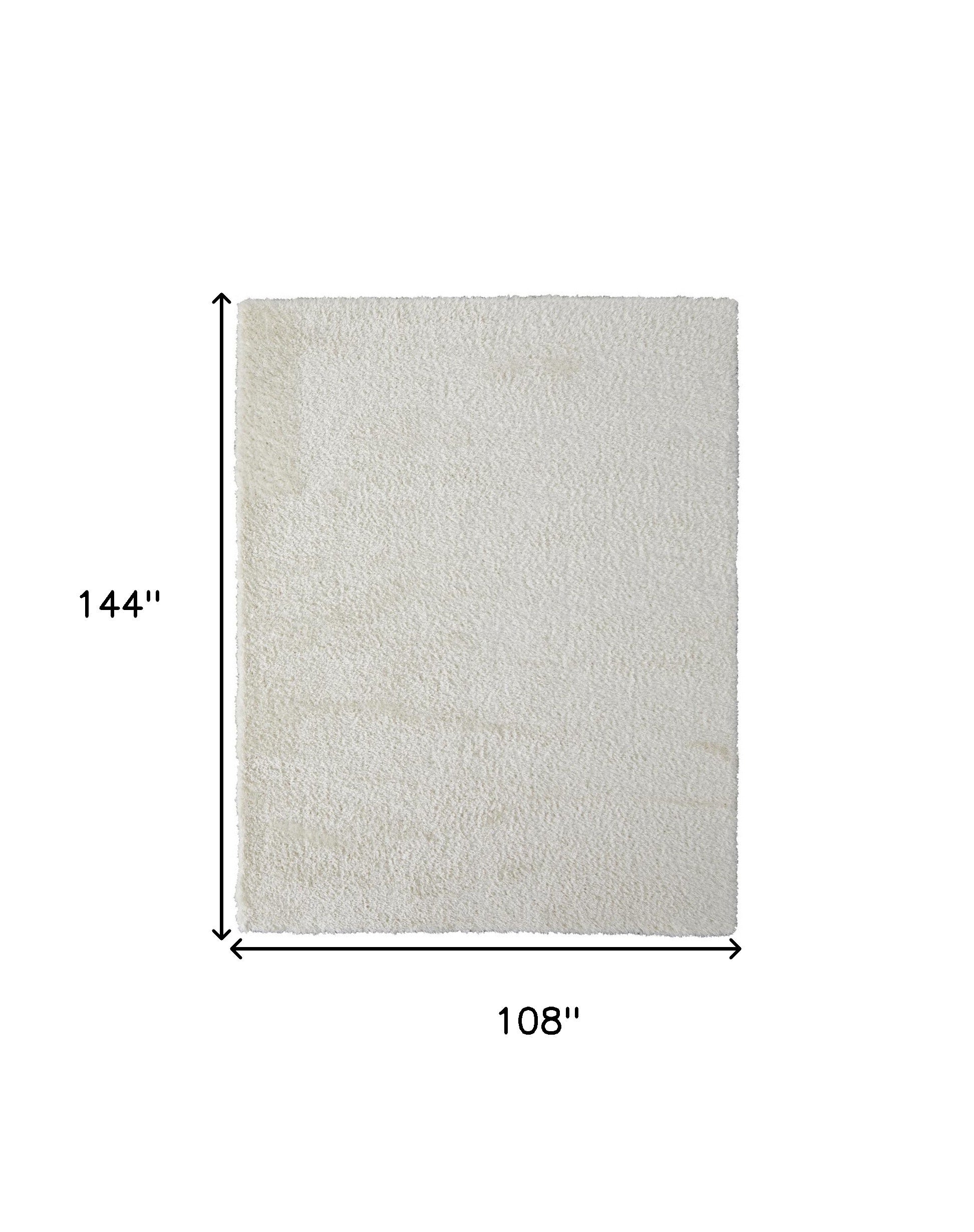 Ivory Shag Power Loom Stain Resistant Area Rug - 4' x 6'