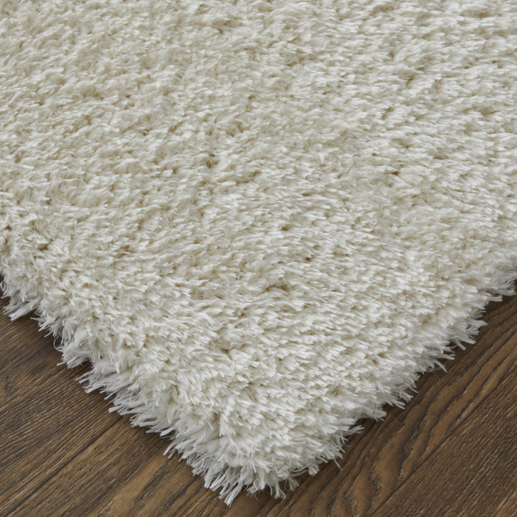 Ivory Shag Power Loom Stain Resistant Area Rug - 4' x 6'