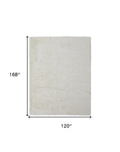 Ivory Shag Power Loom Stain Resistant Area Rug - 4' x 6'
