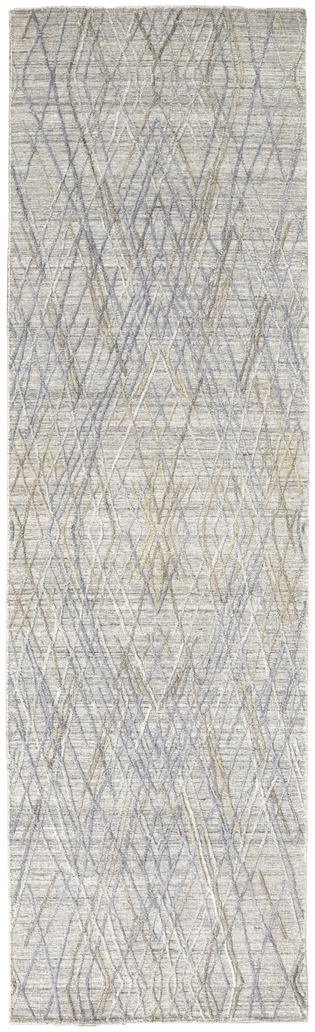5' X 8' Gray And Ivory Abstract Hand Woven Area Rug