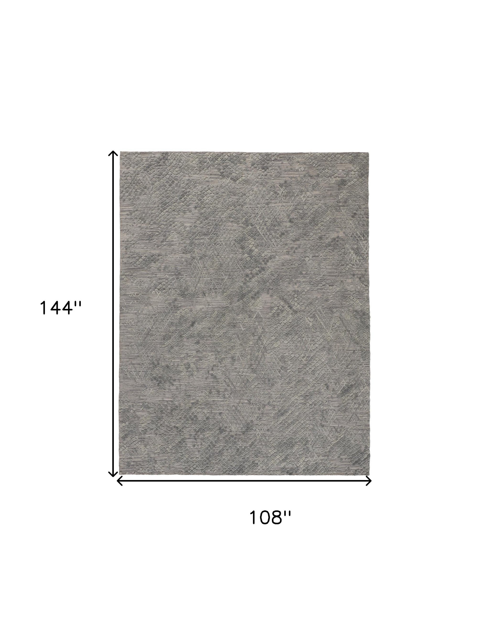 4' X 6' Gray Abstract Hand Woven Area Rug