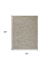 4' X 6' Gray And Taupe Abstract Hand Woven Area Rug