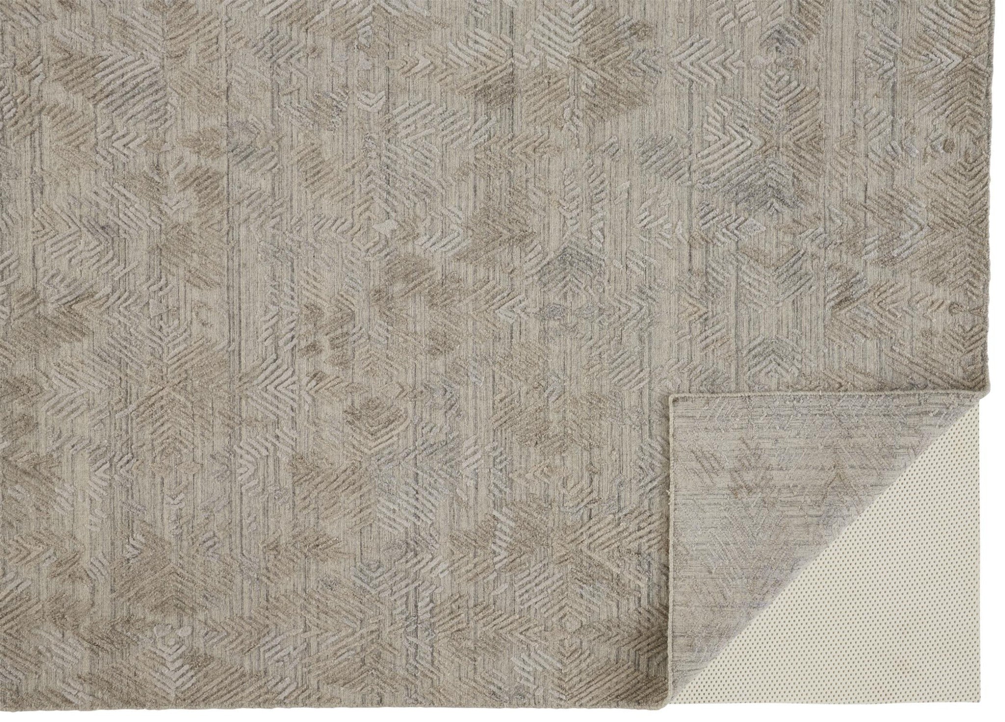 4' X 6' Gray And Taupe Abstract Hand Woven Area Rug