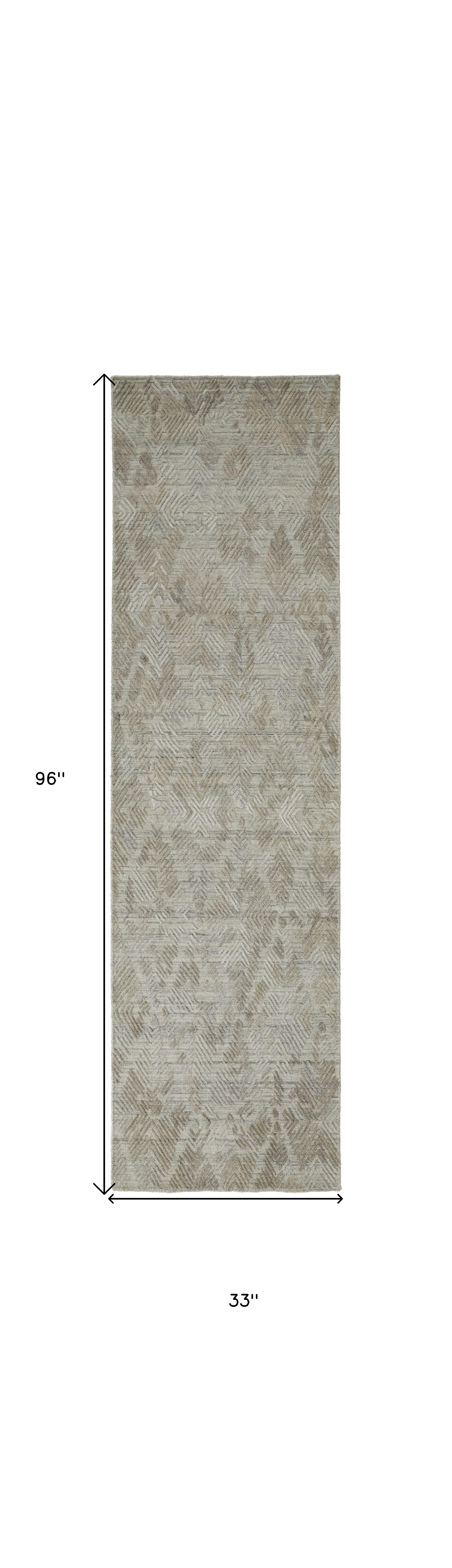 4' X 6' Gray And Taupe Abstract Hand Woven Area Rug