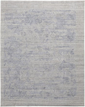 4' X 6' Gray And Blue Abstract Hand Woven Distressed Area Rug