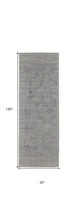 4' X 6' Gray And Blue Abstract Hand Woven Distressed Area Rug
