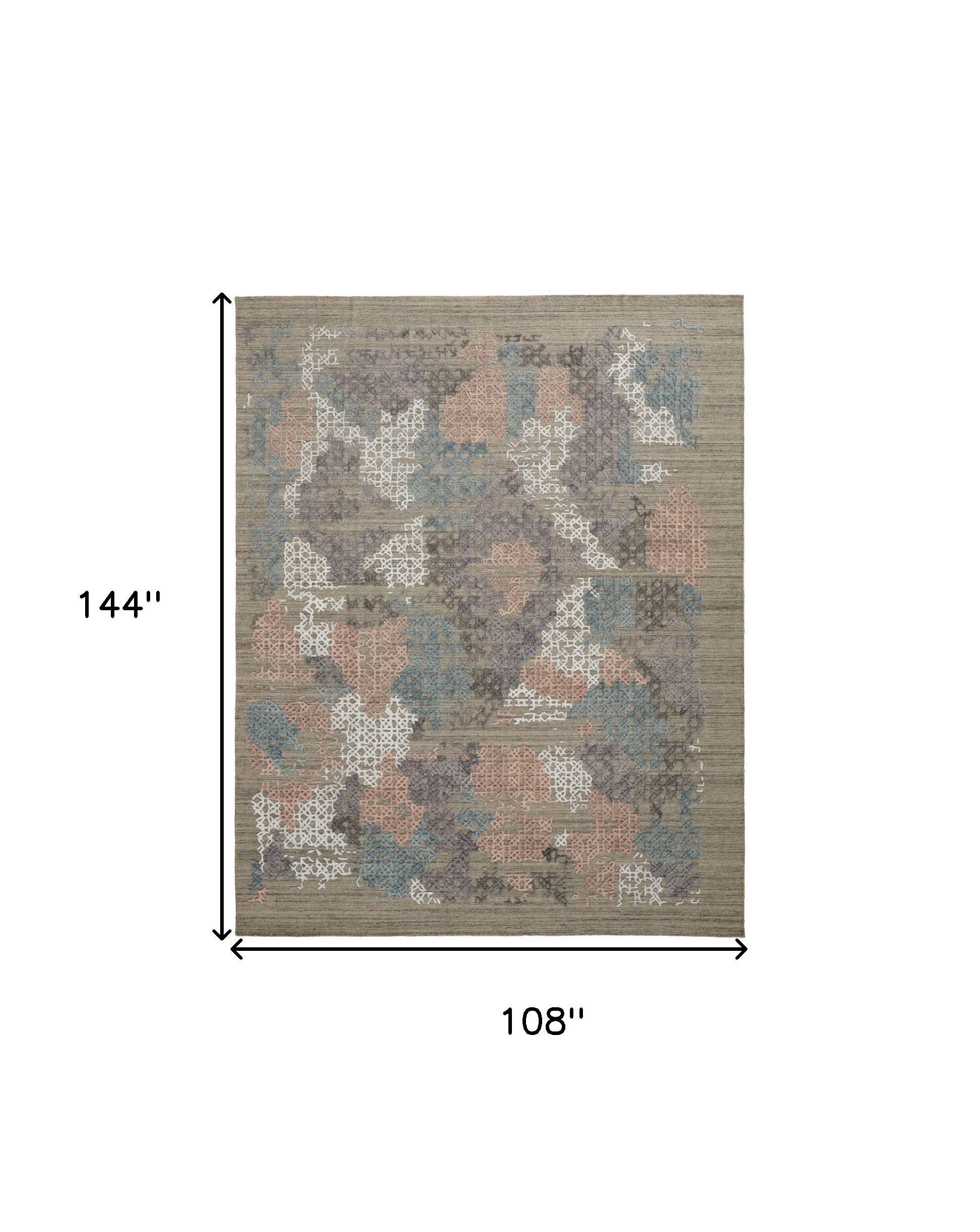 4' X 6' Pink Blue And Taupe Abstract Hand Woven Distressed Area Rug