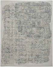 4' X 6' Green Blue And Ivory Abstract Hand Woven Distressed Area Rug