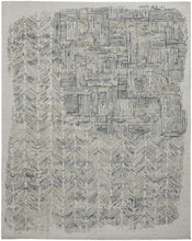 4' X 6' Green Blue And Ivory Abstract Hand Woven Distressed Area Rug
