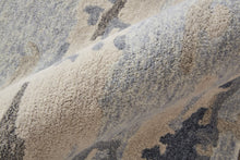 Blue Gray And Ivory Wool Abstract Tufted Handmade Stain Resistant Area Rug - 4' x 6'