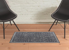 4' X 6' Blue And Gray Wool Floral Tufted Handmade Stain Resistant Area Rug