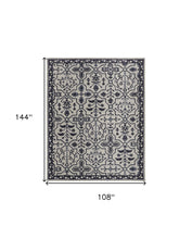 4' X 6' Blue And Gray Wool Floral Tufted Handmade Stain Resistant Area Rug